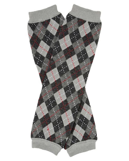 Gray Argyle Leg Warmers